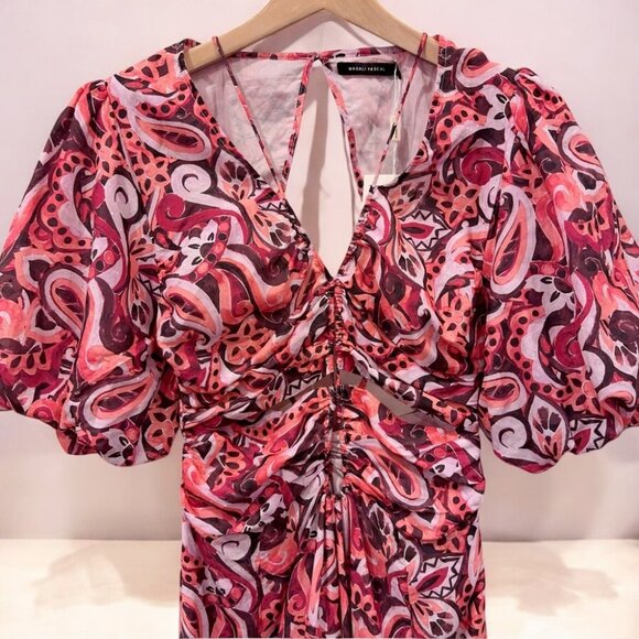 NWT Magali Pascal Pallida Silk-Blend Maxi Dress in Painted Paisley - Picture 3 of 9